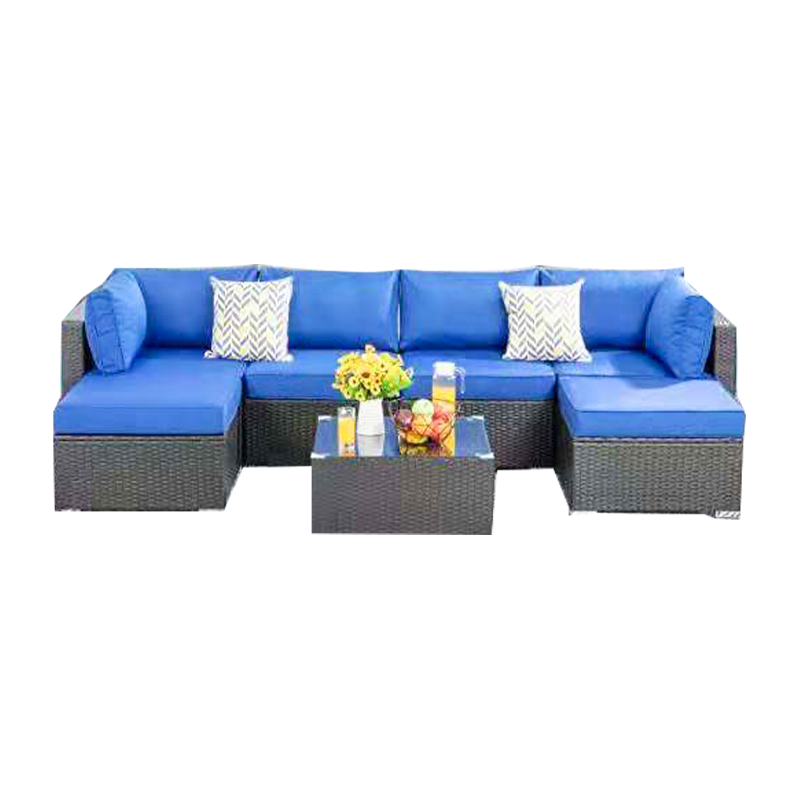 Juego de combinación de sofá y silla de mimbre para exteriores de alta calidad